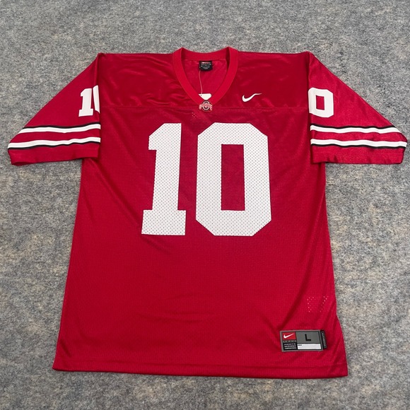 Nike Other - VTG Nike Ohio State Buckeyes #10 Football Jersey Red Large L Made in Korea NWT